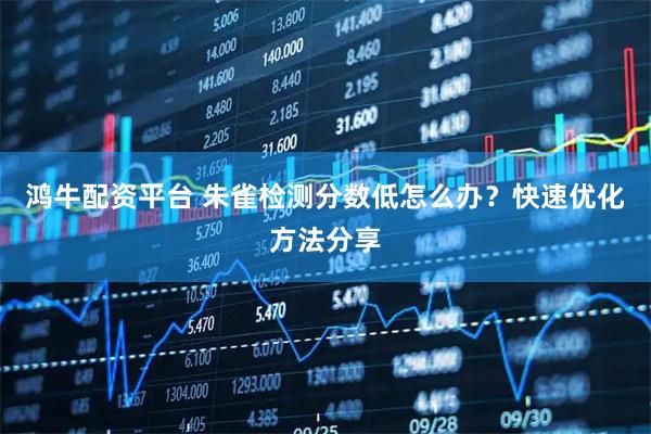 鸿牛配资平台 朱雀检测分数低怎么办？快速优化方法分享